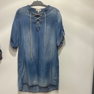 Anthropologie Blue Long Sleeve Dress